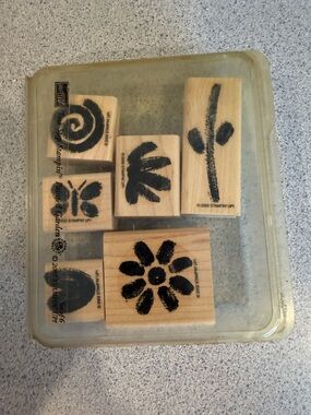 Stampin' Up! Wooden Floral and Nature Stamp Set - Black